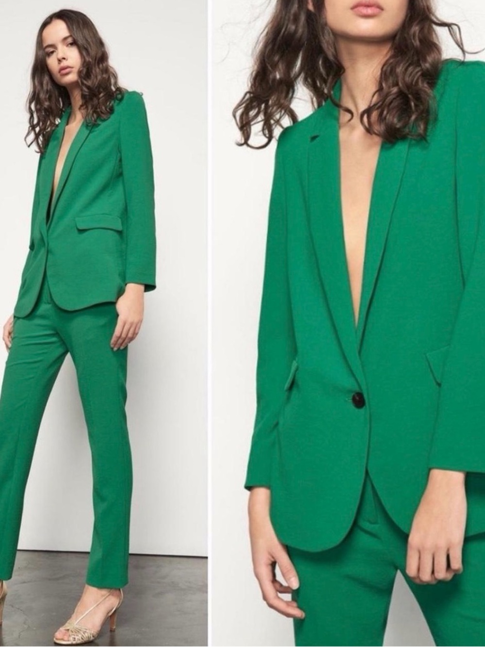 BA&SH sailor long blazer suit jacket green